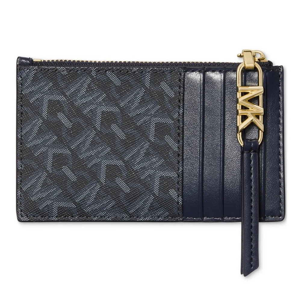 NWT MICHAEL Michael Kors Empire Logo Small Zip Card Case